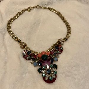 J Crew necklace jeweled cluster pendant